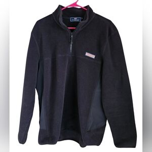 Vineyard Vines Black Fleece 1/4 Zip Pullover Men's Size Large